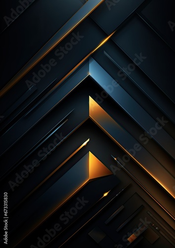Overlapping layers of 3D yellow luxury abstract background
