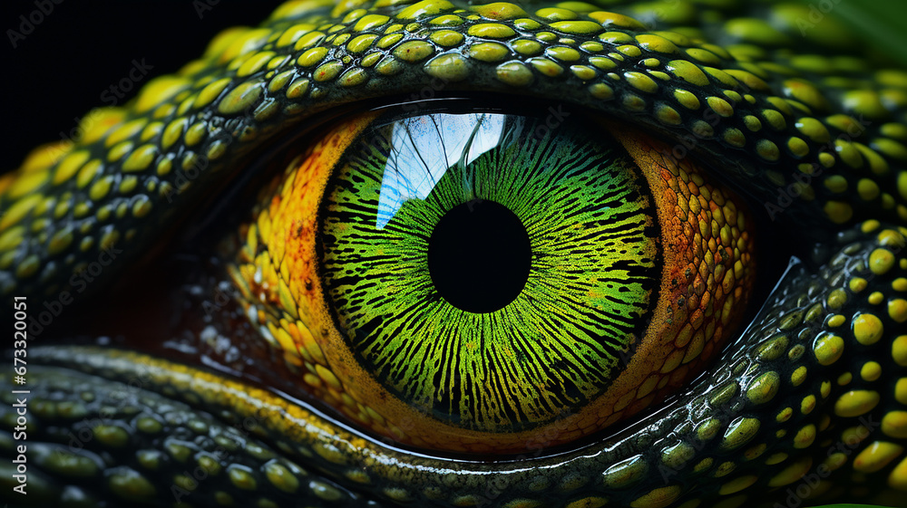 Fototapeta premium macro eye lizard chameleon