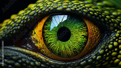 macro eye lizard chameleon photo