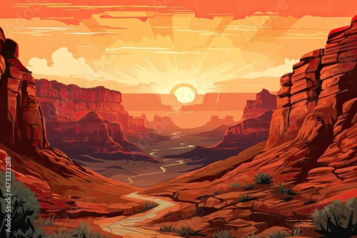 grand canyon illustration, generative AI