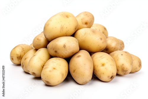Fresh raw potatoes isolated on white background