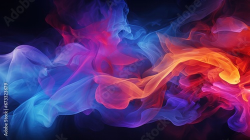 color full smoke on a black background. High quality photo  background  design  pattern  modern  bright  fog and smoke  illustration  art  abstract backgrounds  creativity