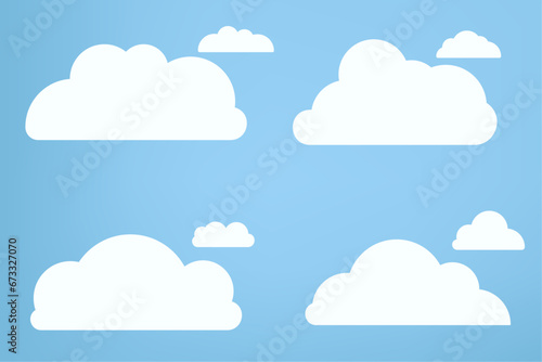 Groups of white cloud objects, cloud concepts, clouds element, clouds caroon style, in a flat design © Paradox-D