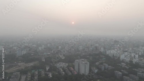 Sunrise over the city, Dlogm log raw 4k Video footage