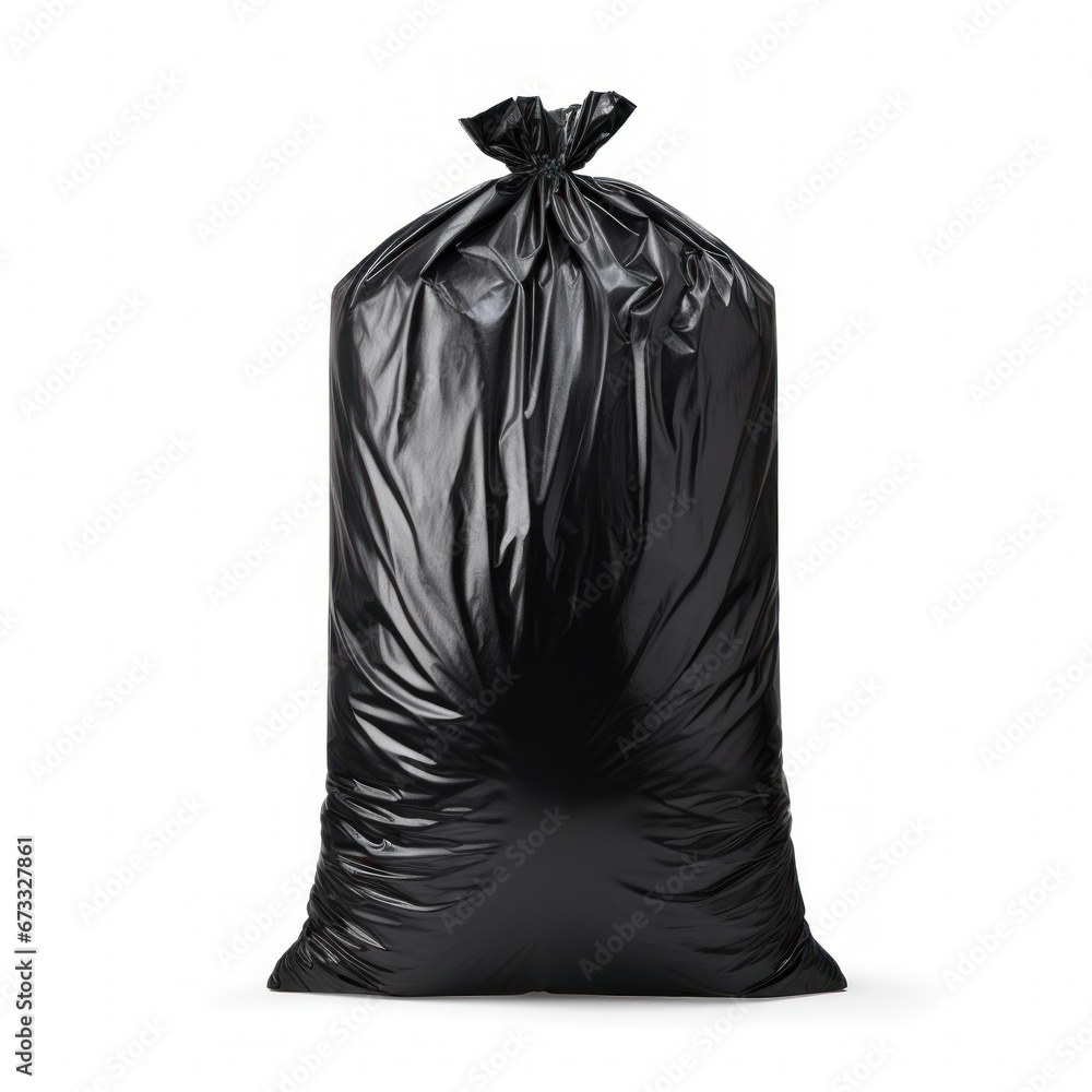 Naklejka premium Black garbage bag