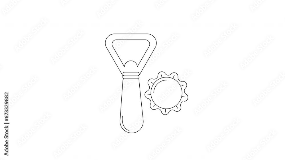 animated video sketch of the bottle cap opener tool icon animated video sketch of the bottle cap opener tool icon