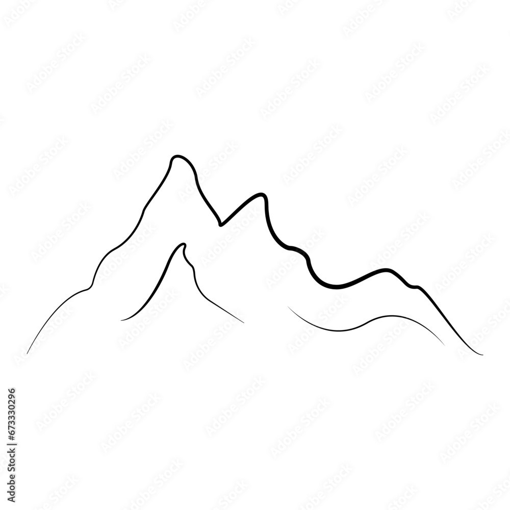 Mountain Line Art Silhouette Logo vector illustration. Mountain Line Art Silhouette Logo vector illustration.