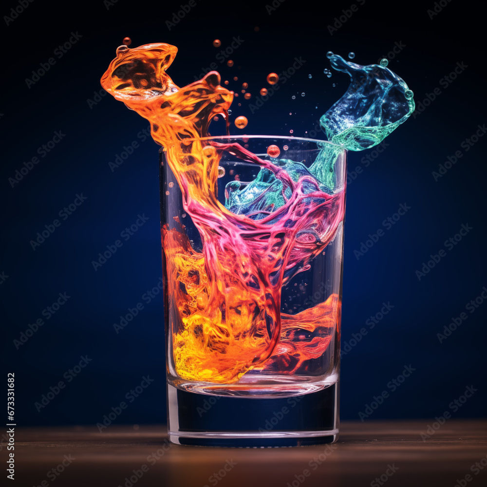 Colourful cocktail with a splash 