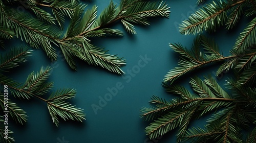 festive New Year background with fir branches.