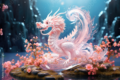 Happy chinese new year 2024 banner or poster, year of dragon zodiac © Kien
