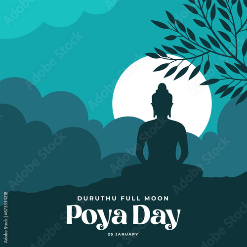 Duruthu Full Moon Poya Day. The Day of Srilanka illustration vector background. Vector eps 10