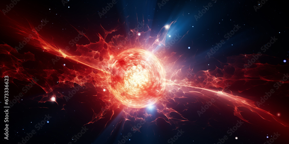 Futuristic abstract background explosion in space - obrazy, fototapety, plakaty 