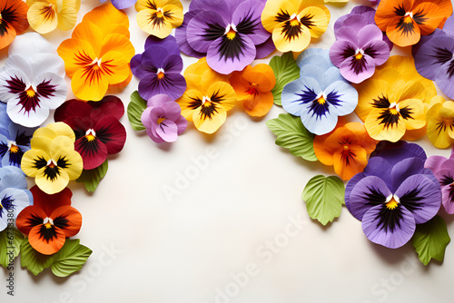 pansies as a floral background. natural multicolored backdrop.