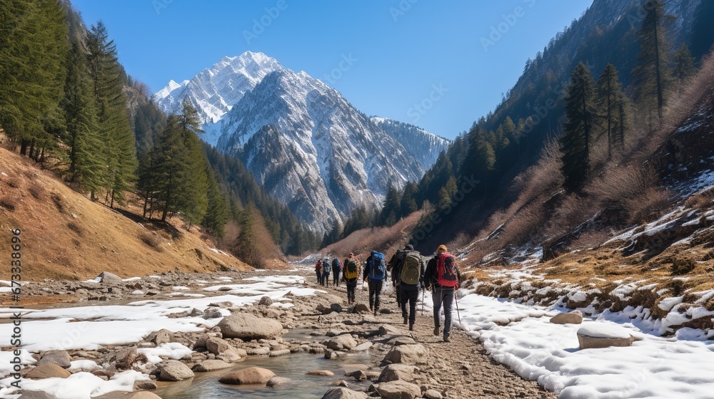 Naklejka premium A Beautiful Environment for a Backgpaking Trip for Adventure
