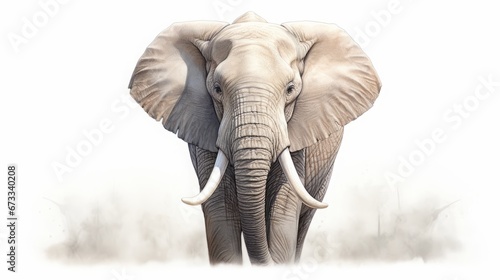 huge African elephant on a light background. photo