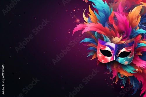 Venice Carnival Masks on Vibrant Background
