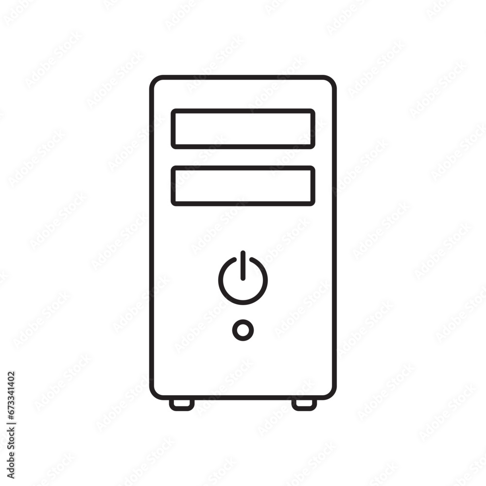 Computer case PC line icon. linear style sign for mobile concept and web design. cpu tower box outline vector icon. Computer case PC line icon. linear style sign for mobile concept and web design. cpu tower box outline vector icon.
