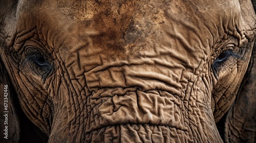 Close-Up of Elephant's Weathered Skin and Expressive Eye