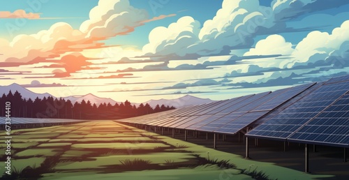 a large number of solar panels in a field