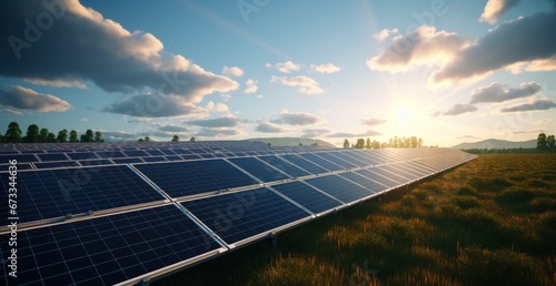 a large number of solar panels in a field