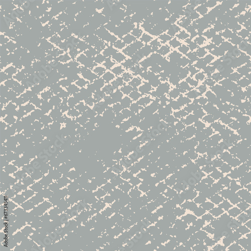 Seamless pattern; repeat texture with broken grid. Surface graphic design; abstract grunge print with cage on gray background. Vector illustration.