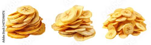set of dried banana chips 