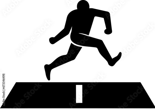 racing lane with starting block Icon