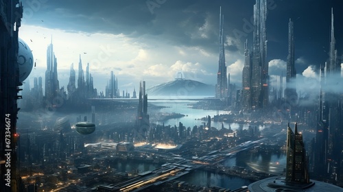 futuristic city of the future.