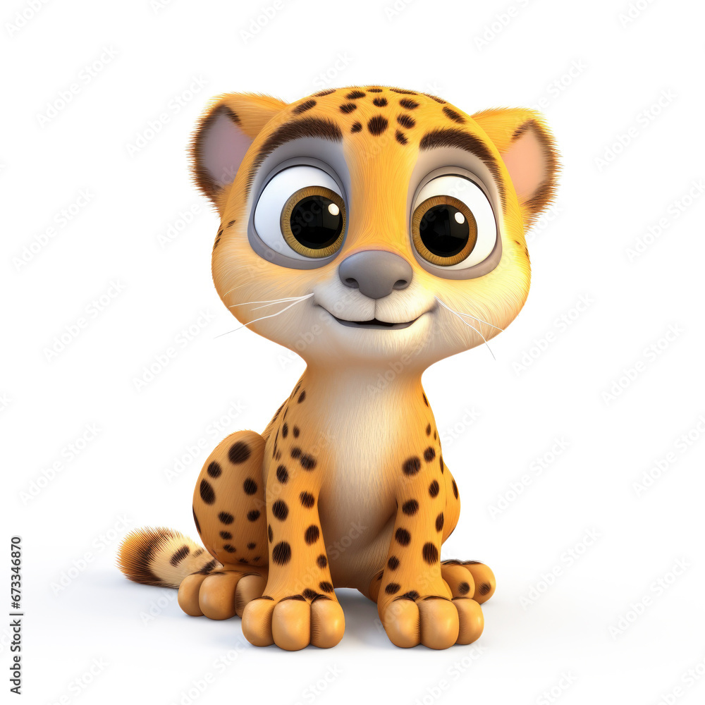 Cute Cartoon Cheetah Isolated On a White Background Cute Cartoon Cheetah Isolated On a White Background