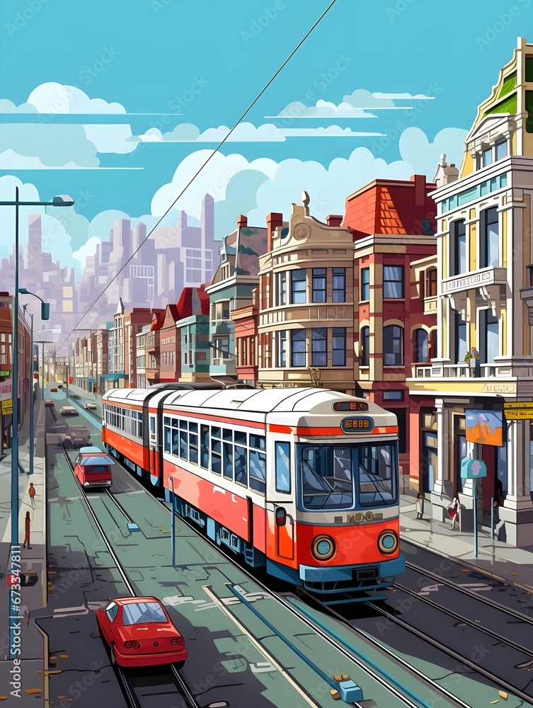 Fototapeta premium Retro illustration of The Hague