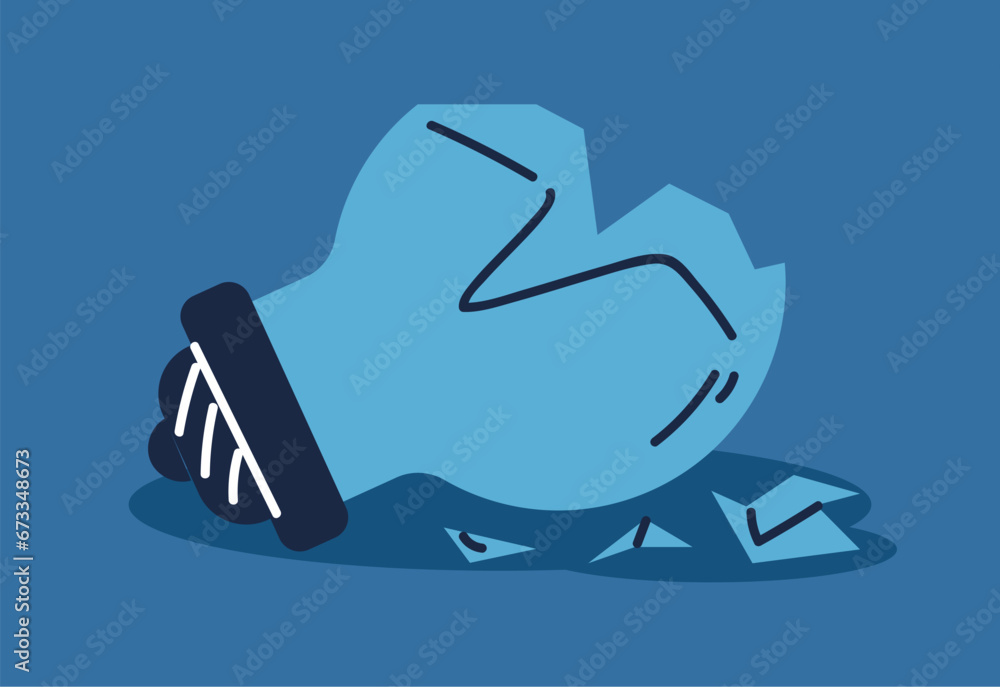 Broken failure light bulb idea damage innovation concept. Vector flat graphic design illustration Broken failure light bulb idea damage innovation concept. Vector flat graphic design illustration