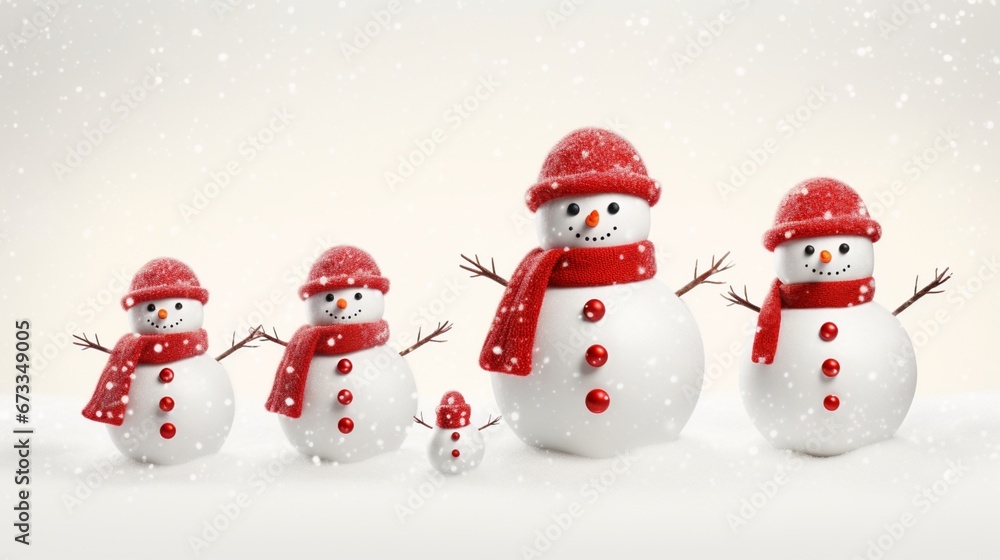 snowman on white background generated by AI snowman on white background generated by AI