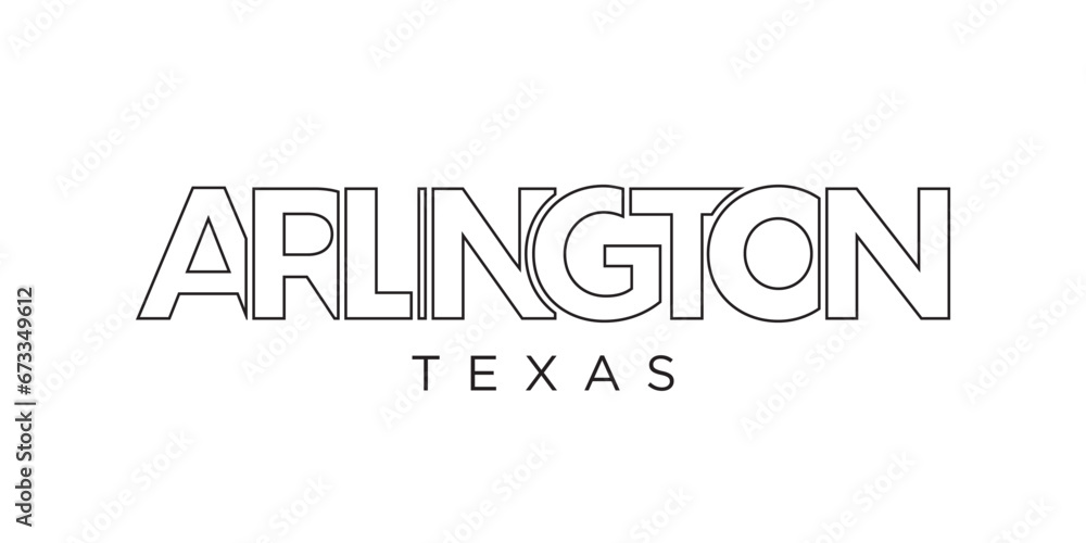Arlington, Texas, USA typography slogan design. America logo with graphic city lettering for print and web. Arlington, Texas, USA typography slogan design. America logo with graphic city lettering for print and web.