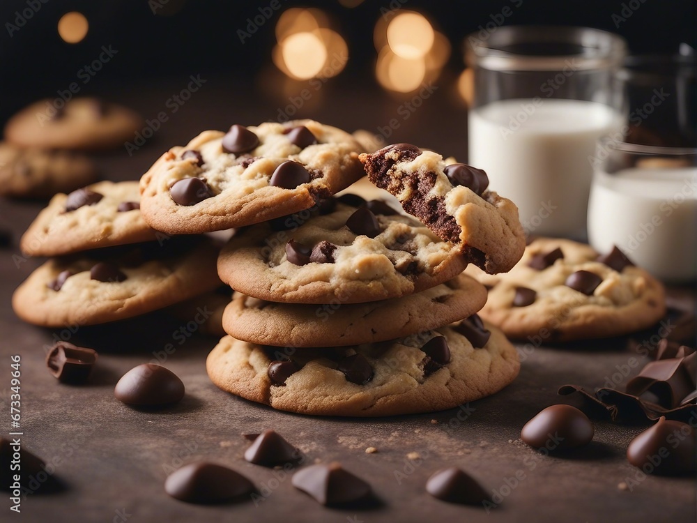 Homemade chocolate chip cookies with ingredients
Homemade chocolate chip cookies with ingredients