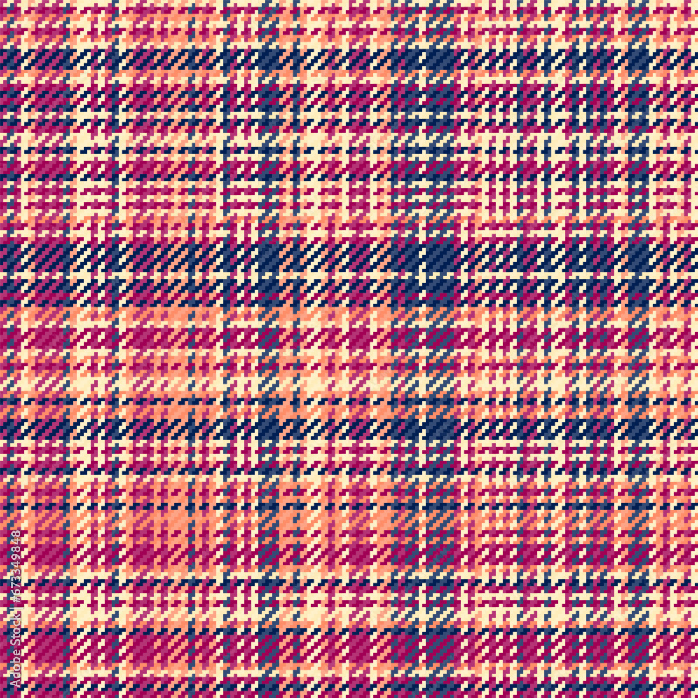 Textile pattern background of check fabric seamless with a tartan plaid texture vector.