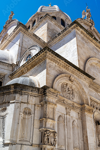Panoramic view of the Cathedral of St. James on May 19, 2022, in Sibenik, Croatia.
