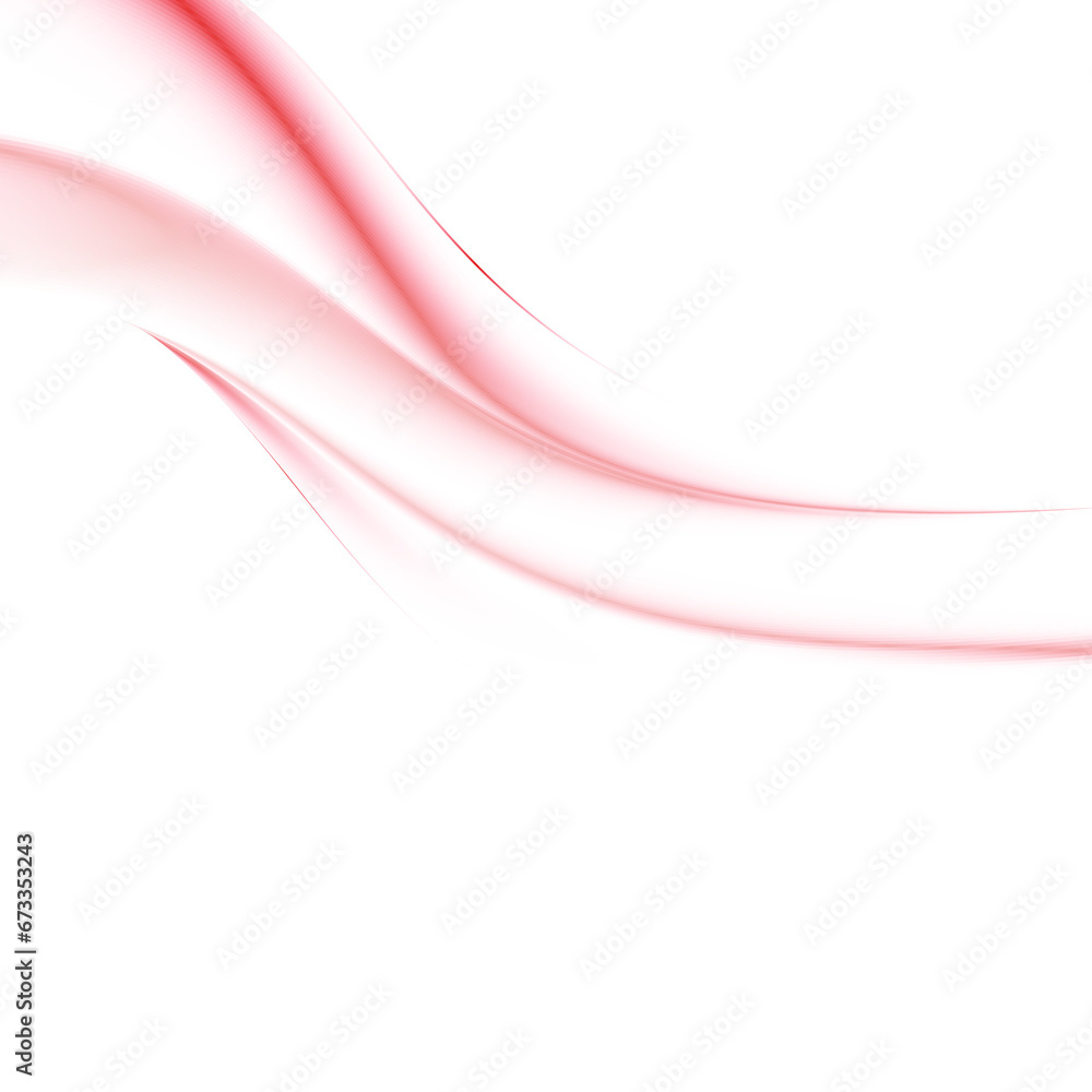 Obraz premium Abstract red wave lines isolated on transparent background