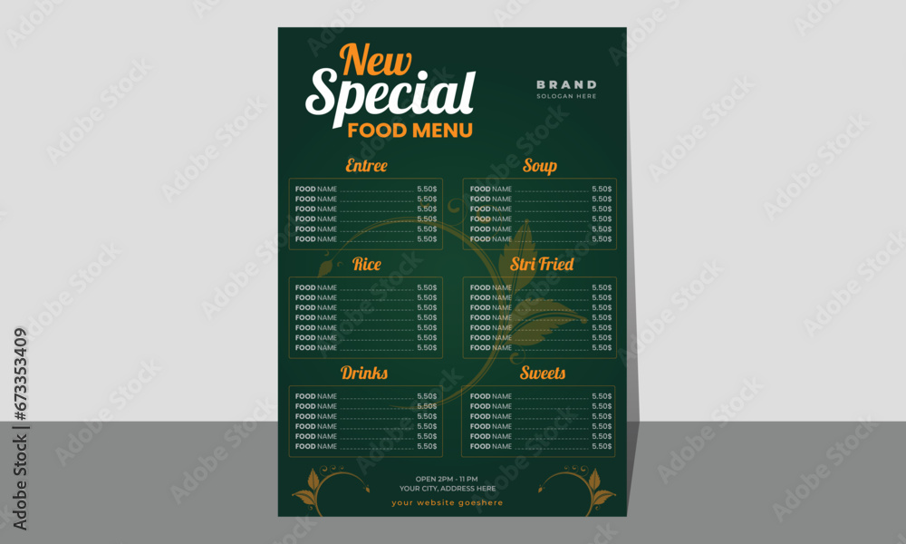 Restaurant menu modern design layout Stock Vector | Adobe Stock