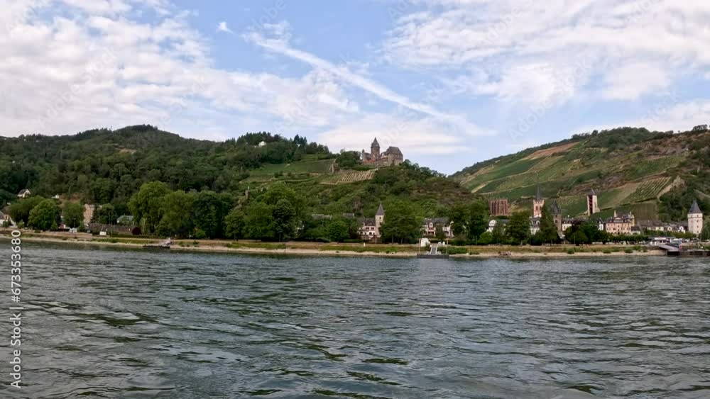 Cruising along the Rhine River with stunning views of the German medieval towns, villages, agriculture, castles and landscapes. Cruising along the Rhine River with stunning views of the German medieval towns, villages, agriculture, castles and landscapes.