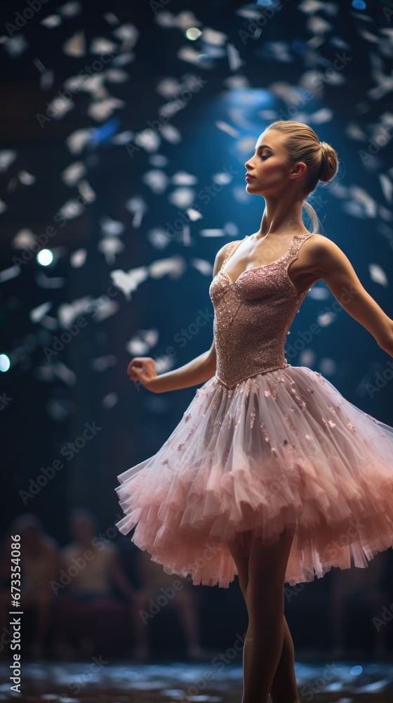 Fototapeta premium ballerina dancing on stage 