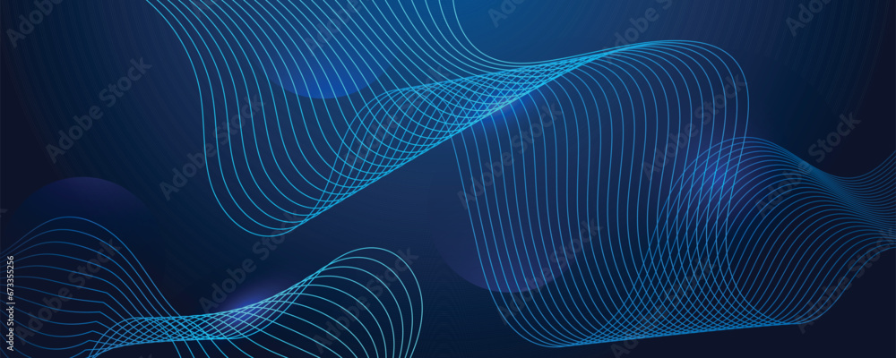 Flowing dot particles wave line pattern blue and purple gradient light ...