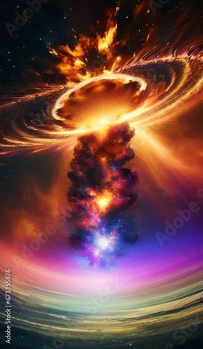 Explosive cosmos  nebulas and wormholes on fire