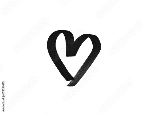 Tableau sur toile black marker pen scribble heart on png transparent background