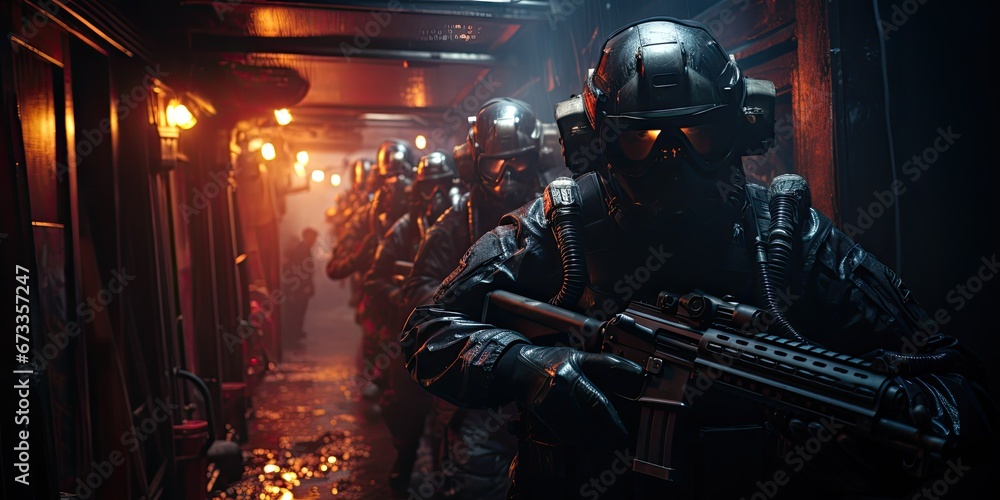 Special operations police team. Generative AI Special operations police team. Generative AI