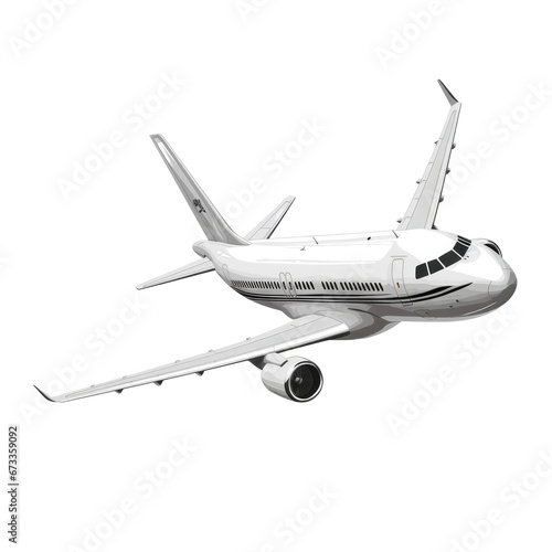 White Airplane on transparent background