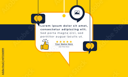 Client or customer service feedback review testimonial social media banner post, Customer or client service feedback review post design template