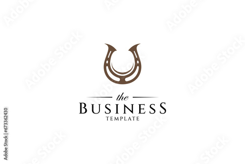 Horseshoe logo icon design illustration template