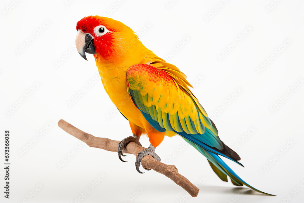 Macaw, Red And Yellow Macaw, Macaw In White Background
