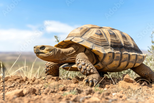 Steppe tortoise in the wild