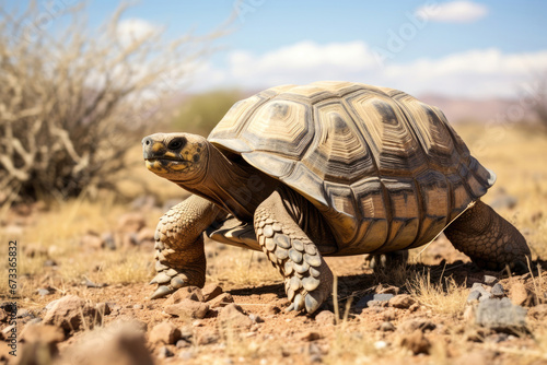 Steppe tortoise in the wild